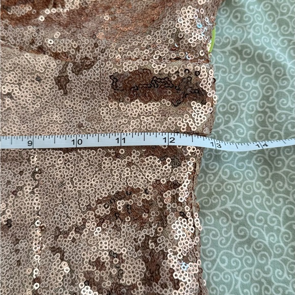 NWT🏷️ Windsor Rose Gold Gold Sequin V Neck Mermaid Formal Dress, S - Picture 8 of 15
